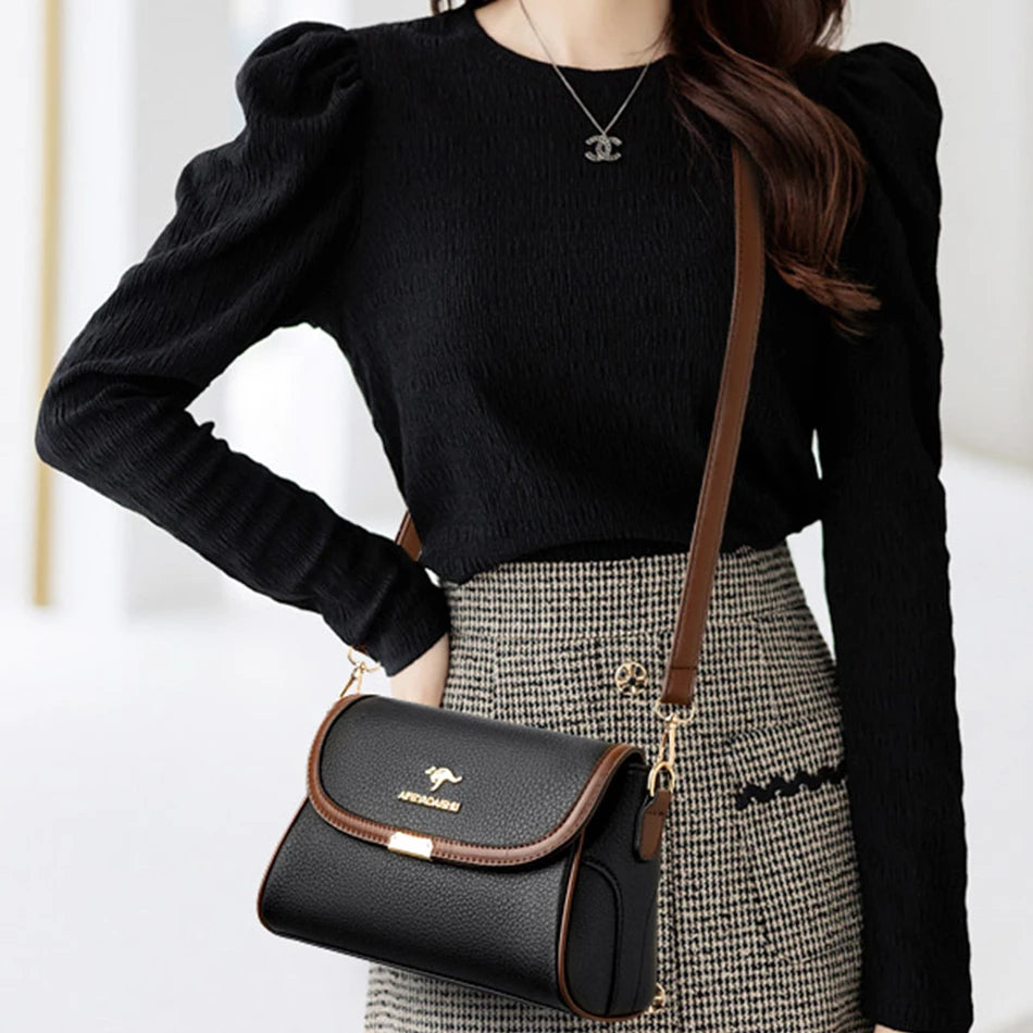 Versatile leather crossbody bag