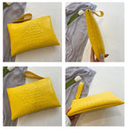 Crocodile texture leather clutch bag