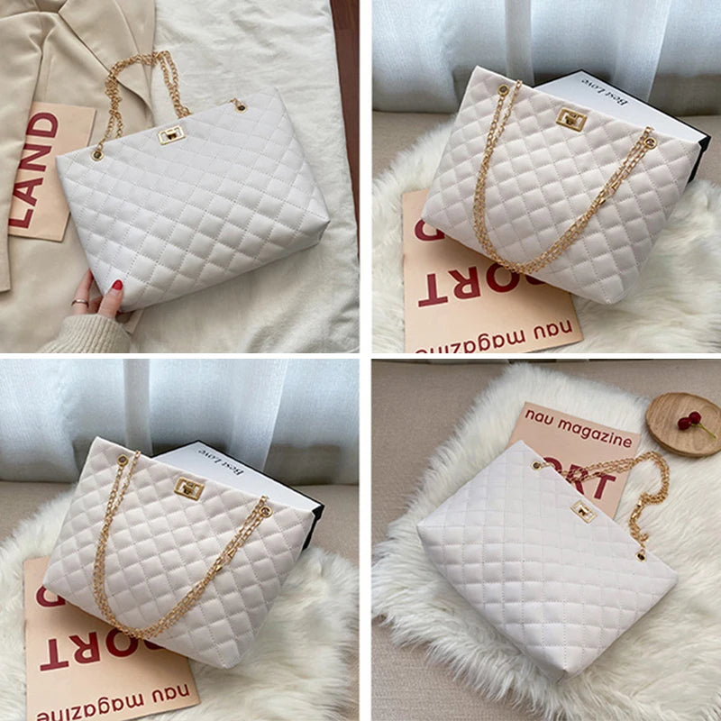 Fashionable leather tote bag