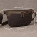 Compact leather fanny pack