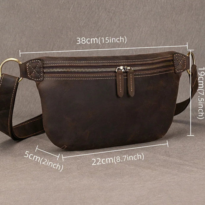 Compact leather fanny pack