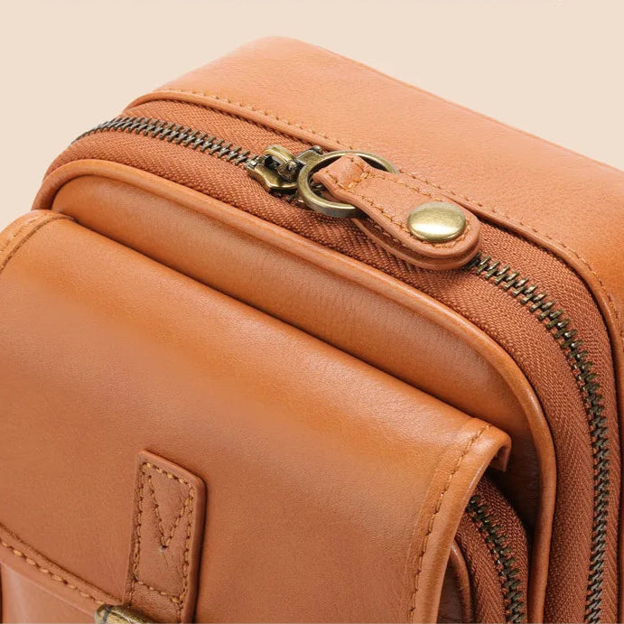 Structured small leather crossbody bag