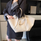 Modern leather tote bag