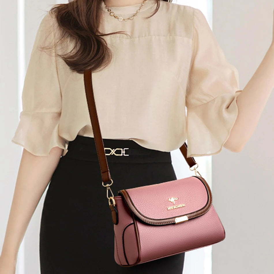 Versatile leather crossbody bag