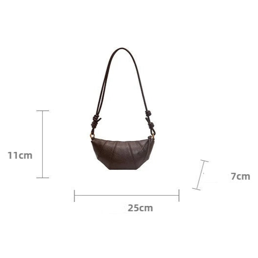 Crescent leather hobo bag