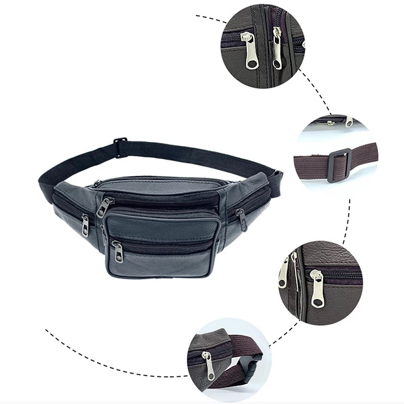 Large leather fanny pack