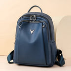 Smooth leather backpack with top handle
