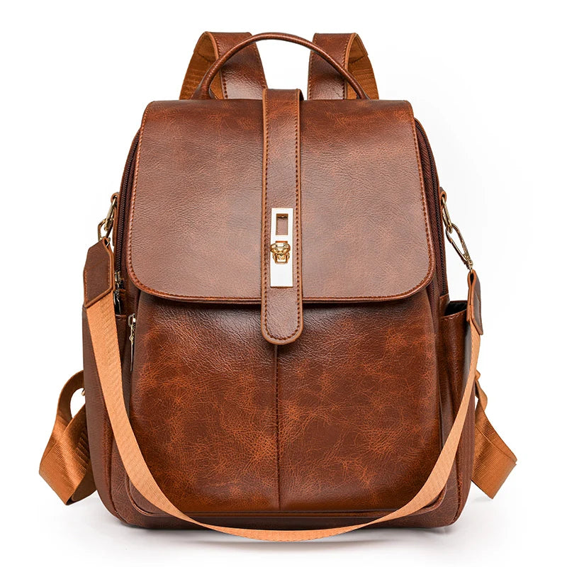 Leather flap satchel