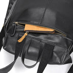 Leather laptop rucksack with top handle