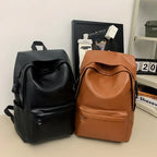 Functional leather backpack