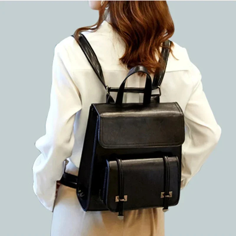 Leather satchel backpack