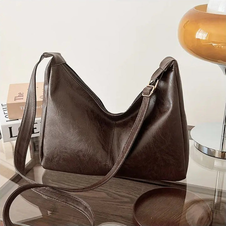 Shoulder leather tote bag