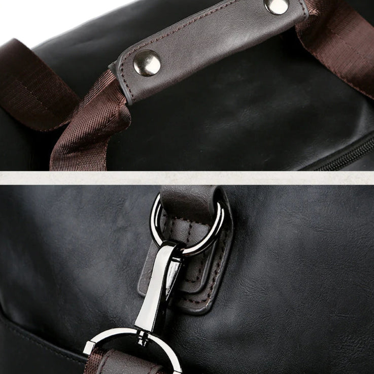 Convertible leather duffle bag
