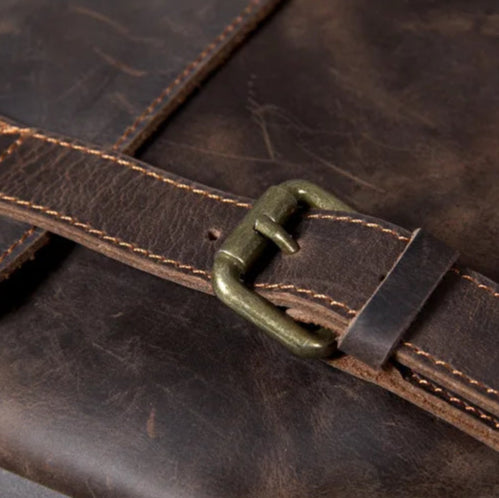 Leather hiking rucksack