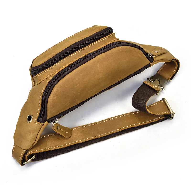 Classic leather bum bag for men