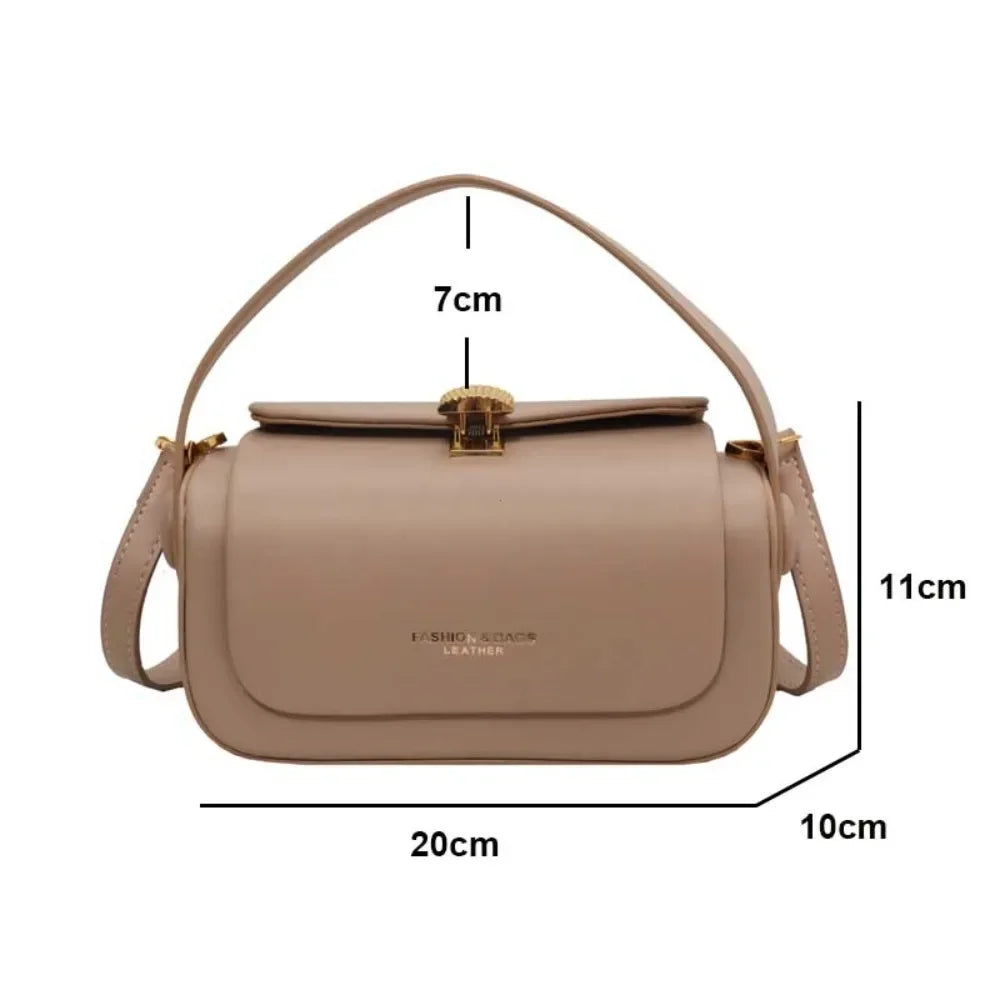 Fashion leather shoulder bag with top handle
