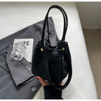 Suede box slouch bag