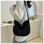 Corduroy handbag with adjustable shoulder strap