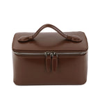 Travel leather vanity bag