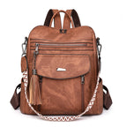Vintage leather school knapsack