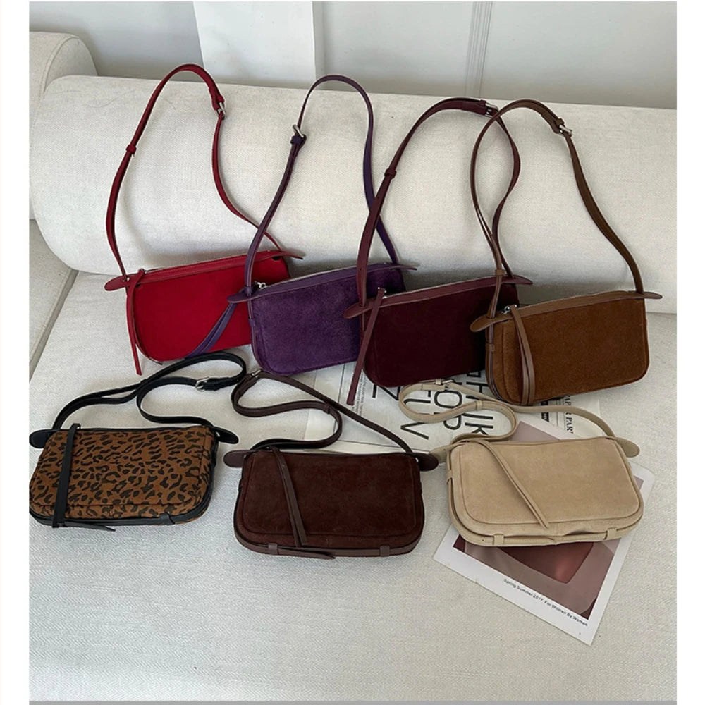Suede shoulder purse
