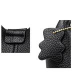 Leather shoulder handbag