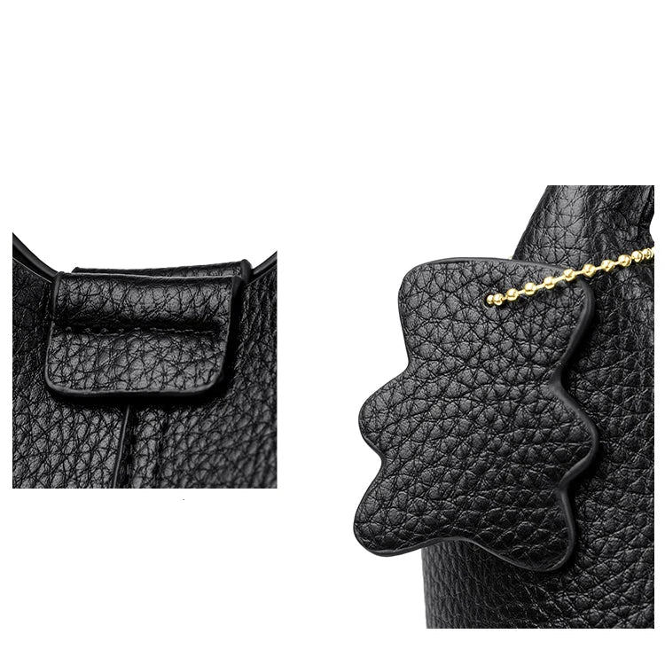 Leather shoulder handbag