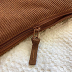 Corduroy handbag with adjustable shoulder strap