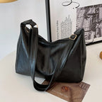 Shoulder leather tote bag
