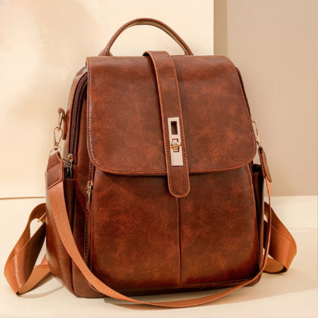 Leather flap satchel