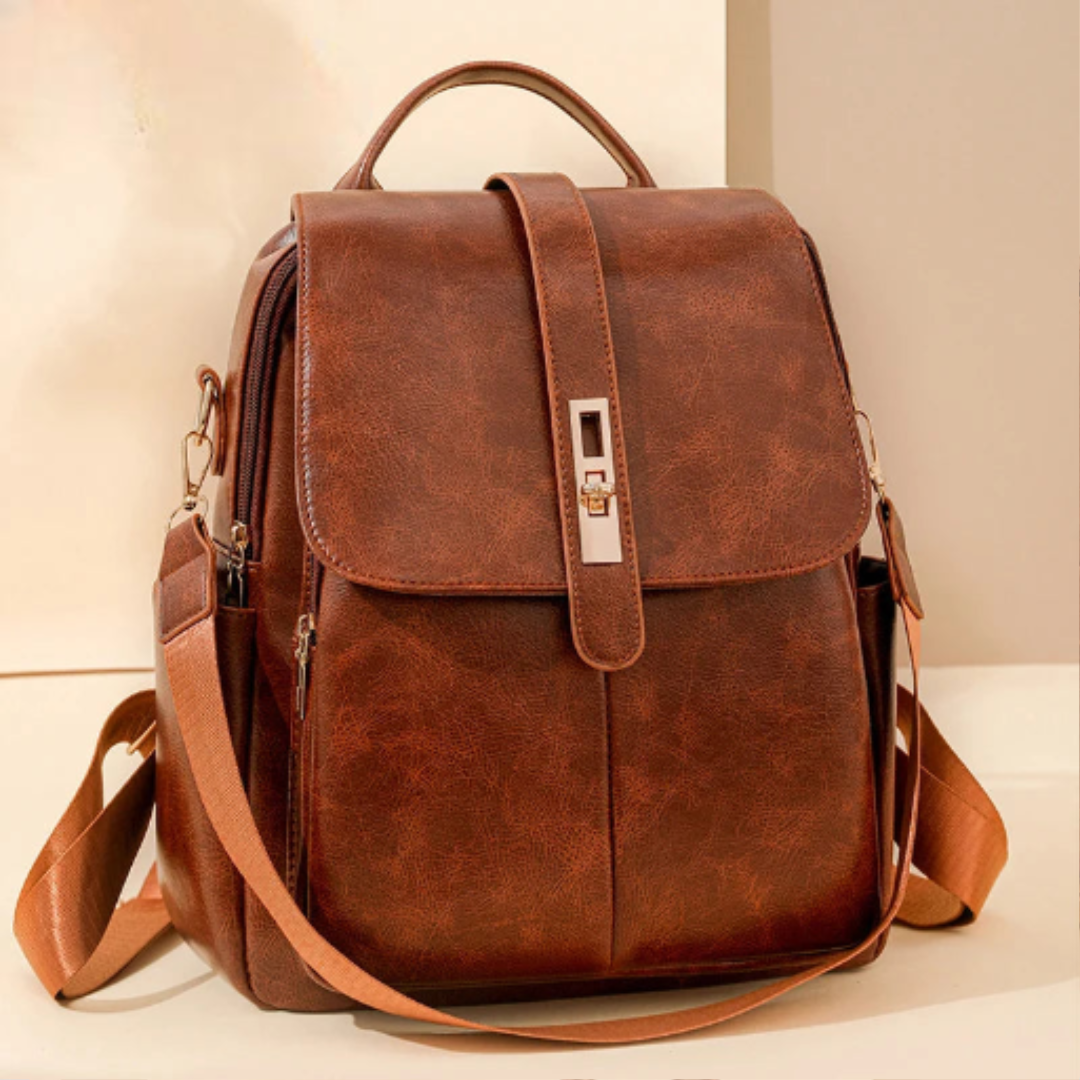 Leather flap satchel
