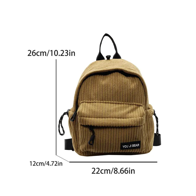 Small corduroy backpack