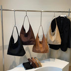 Chic suede slouch shoulder bag