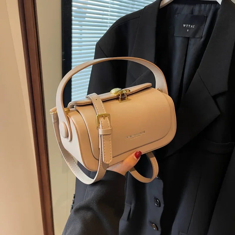 Fashion leather shoulder bag with top handle