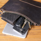 Retro leather clutch