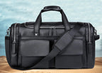 Urban leather holdall with top handles