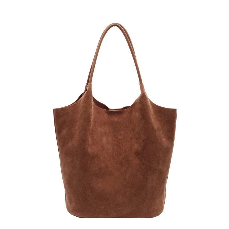 Shoulder suede tote bag