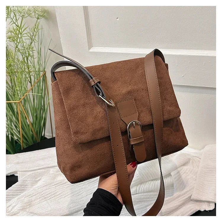 Casual suede sling handbag