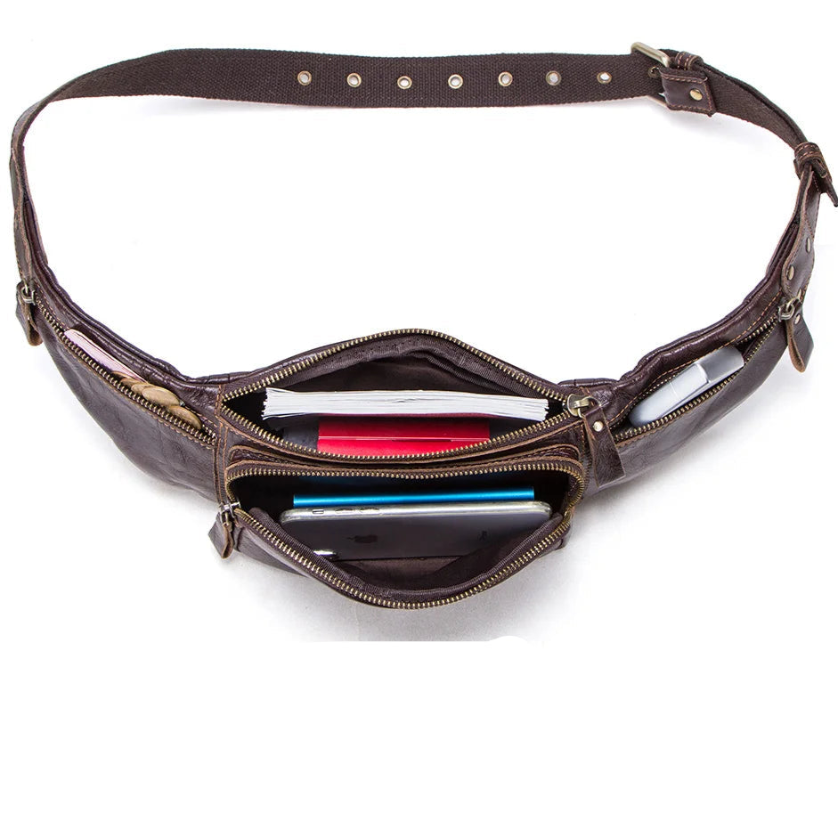 Leather belt bag for men