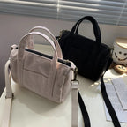 Corduroy purse with detachable shoulder strap