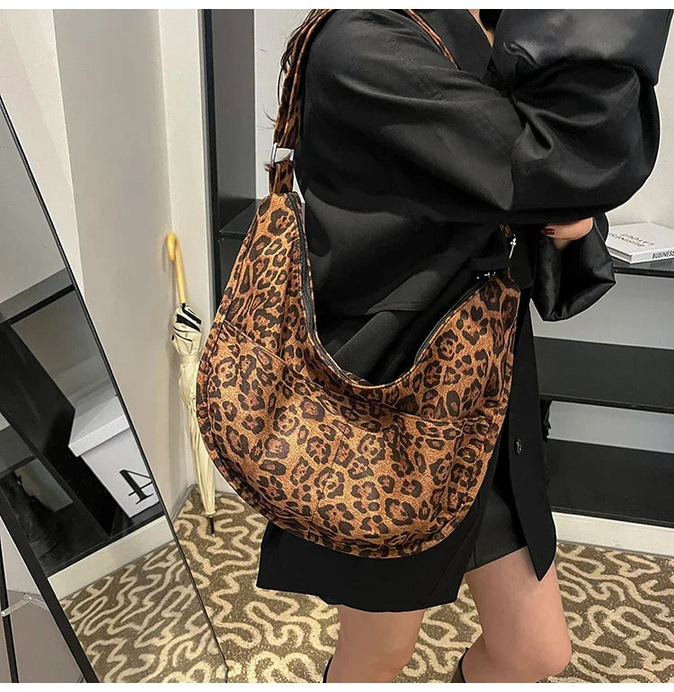 Oversized suede shoulder bag