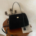 Structured modern suede handbag