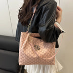 Shoulder leather tote bag with zipper