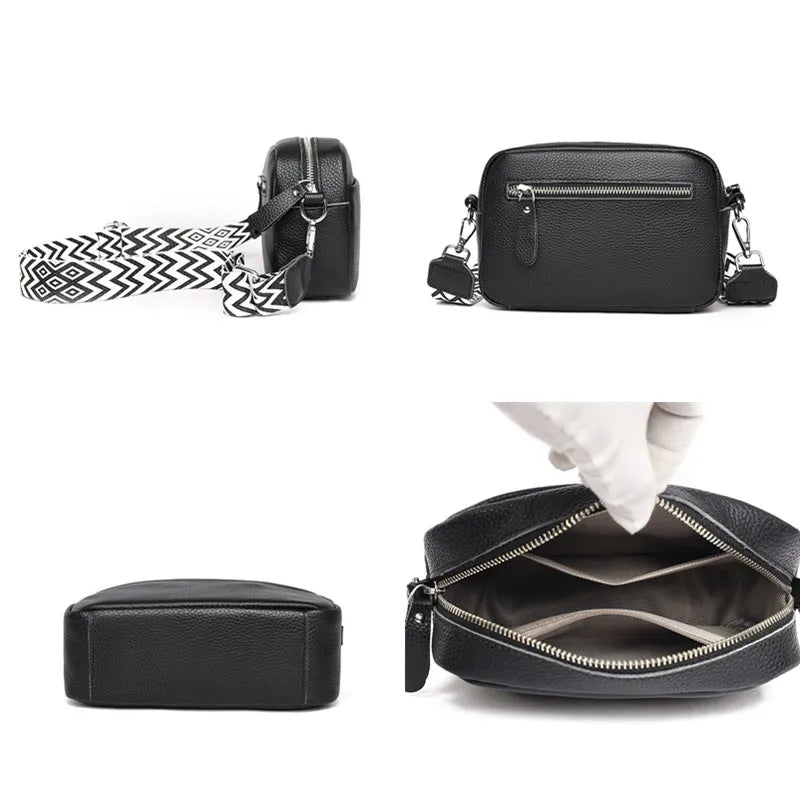 Soft minimalist leather crossbody bag