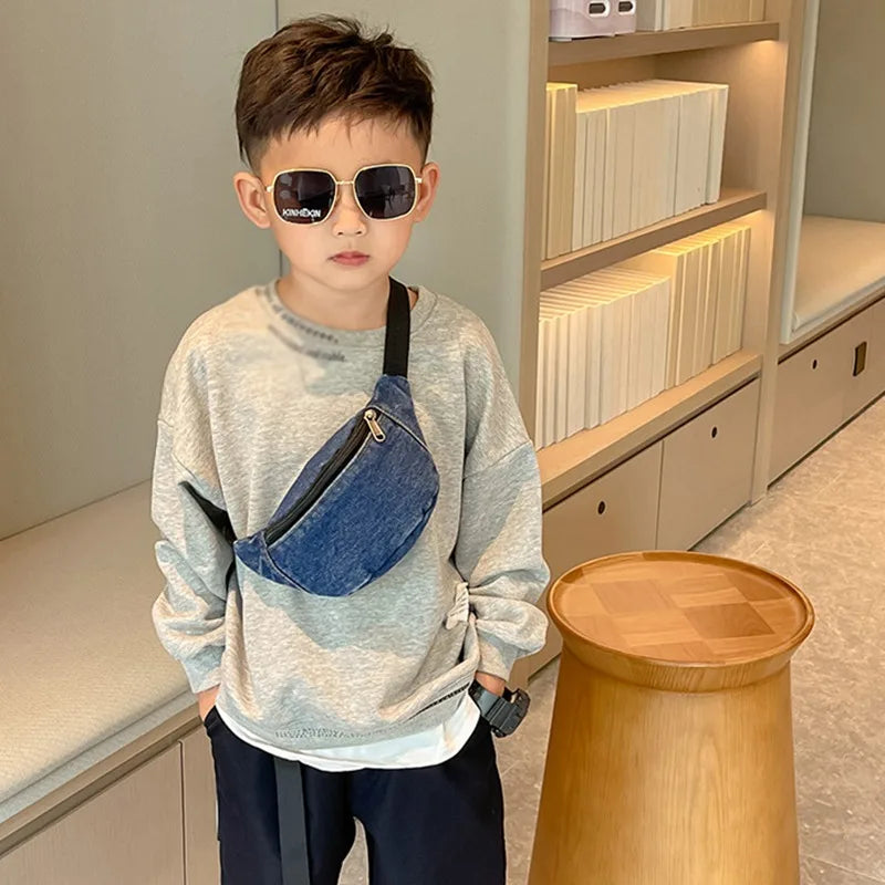 Children denim bum bag