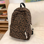 Leopard corduroy backpack