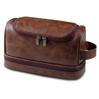 Classic leather toiletry bag for men