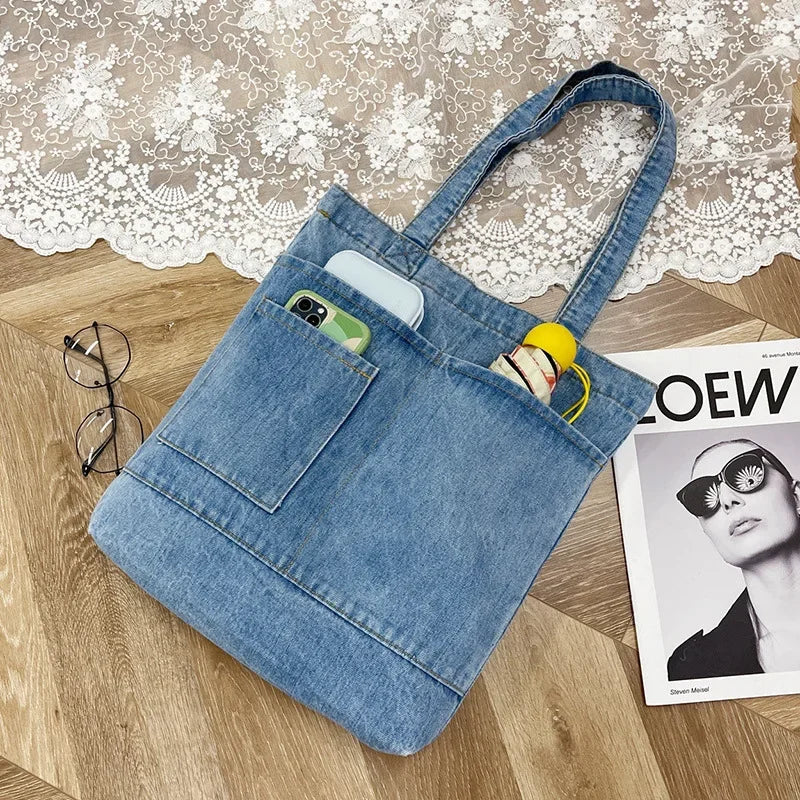 Casual denim tote bag