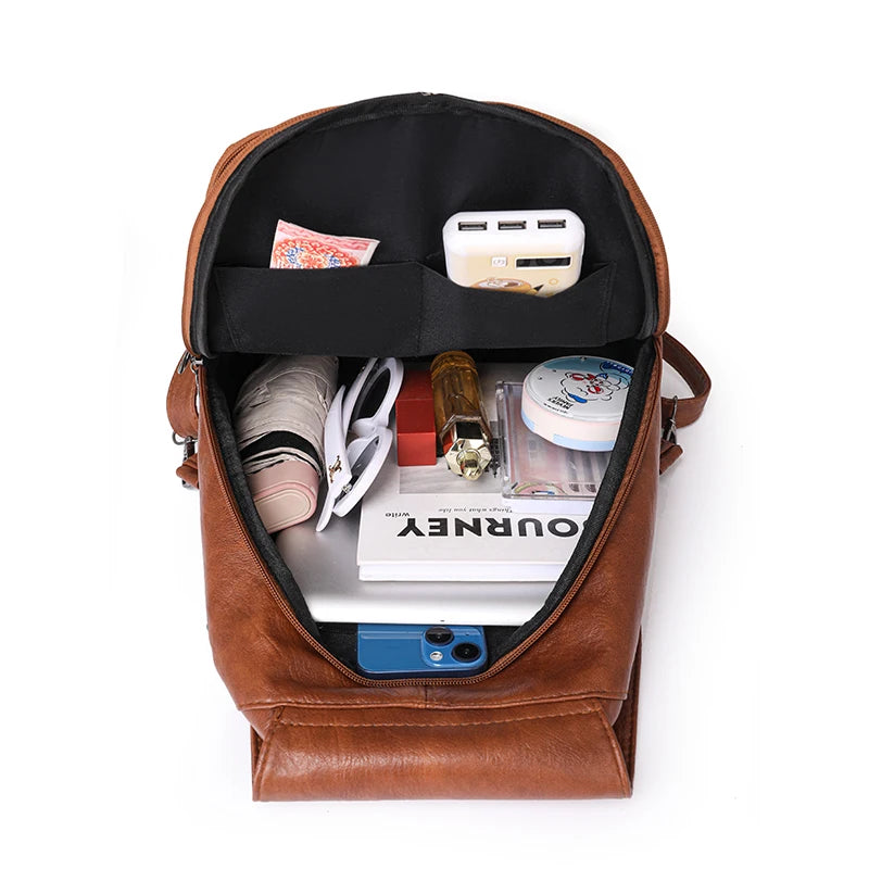 Women’s leather knapsack