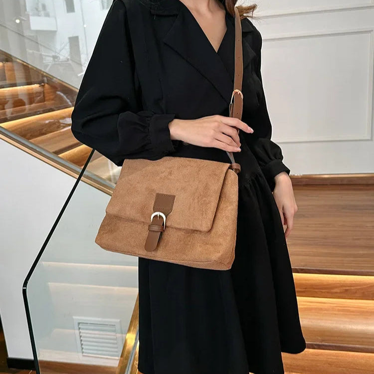 Casual suede sling handbag